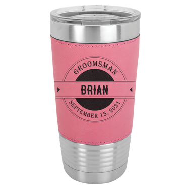 Personalized 20oz Leatherette Groomsmen Tumbler Gift